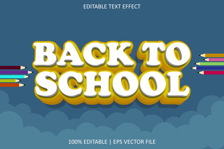 Back To School With Cartoon Emboss Style Editable Text Effectのイラスト素材