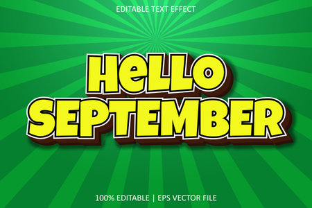 Hello September With Modern Style Editable Text Effectのイラスト素材