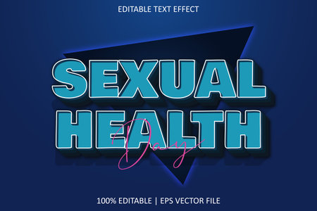 Sexual Health Day With Modern Vintage Style Editable Text Effectのイラスト素材