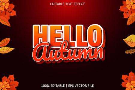 Hello Autumn With Cartoon Style Editable Text Effectのイラスト素材