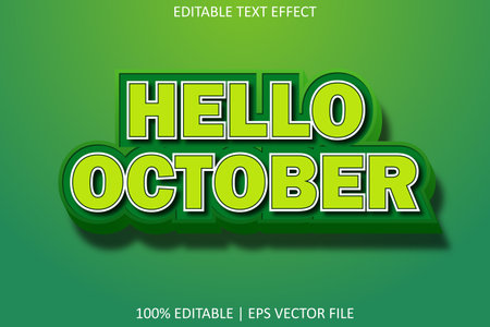 Hello October With Modern Style Editable Text Effectのイラスト素材
