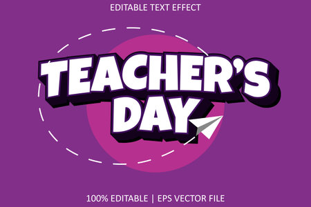 Teacher's Day With Modern Style Editable Text Effectのイラスト素材