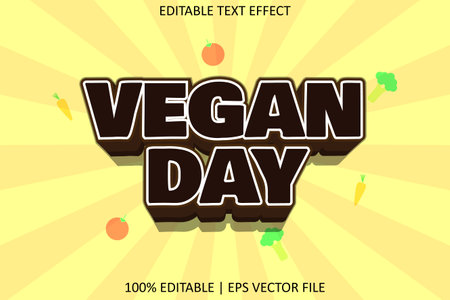 Vegan Day With Modern Style Editable Text Effectのイラスト素材