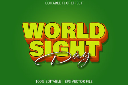 World Sight Day With Modern Style Editable Text Effectのイラスト素材