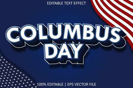 Columbus Day With Modern Style Editable Text Effectのイラスト素材