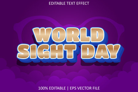 World Sight Day With Modern Style Editable Text Effectのイラスト素材