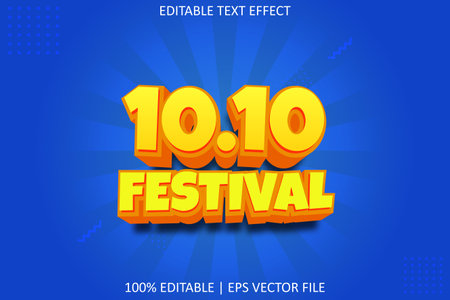 10.10 Festival With Modern Style Editable Text Effectのイラスト素材