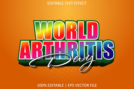 World Arthritis Day With Modern Style Editable Text Effectのイラスト素材