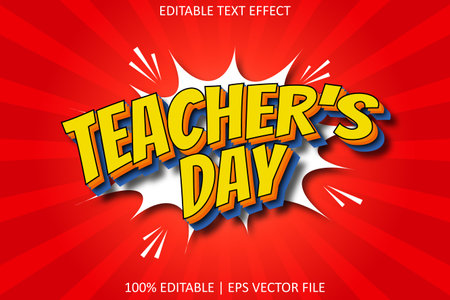 Teacher's Day With Comic Style Editable Text Effectのイラスト素材