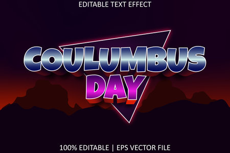 Columbus Day With Retro Style Editable Text Effectのイラスト素材