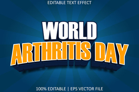World Arthritis Day With Modern Style Editable Text Effectのイラスト素材