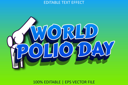 World Polio Day With Modern Style Editable Text Effectのイラスト素材