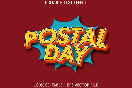 Postal Day Comic Style Editable Text Effectのイラスト素材