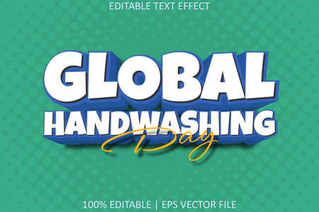 Global Hand Washing Day Modern Style Editable Text Effectのイラスト素材