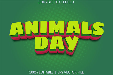 Animals Day With Cartoon Style Editable Text Effectのイラスト素材