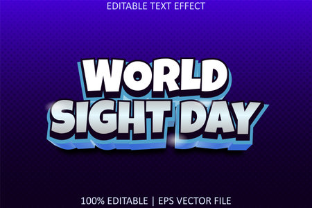 World Sight Day With Modern Style Editable Text Effectのイラスト素材
