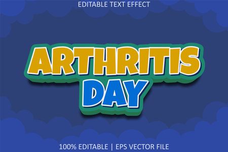 Arthritis Day With Cartoon Style Editable Text Effectのイラスト素材