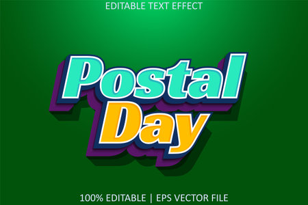 Postal Day With Modern Style Editable Text Effectのイラスト素材