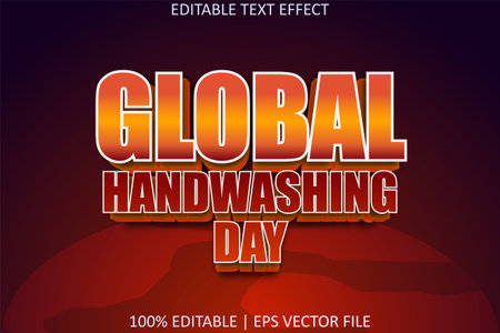 Global Hand Washing Day With Modern Style Editable Text Effectのイラスト素材