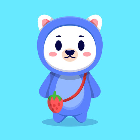 Cute Bear with Wearing Jacket Cartoon Vectorのイラスト素材