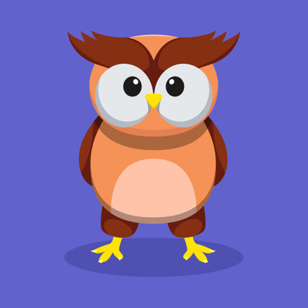 Cute Owl Cartoon Vector Illustrationのイラスト素材