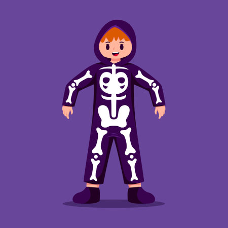 Halloween Little Boy Character Design Illustrationのイラスト素材