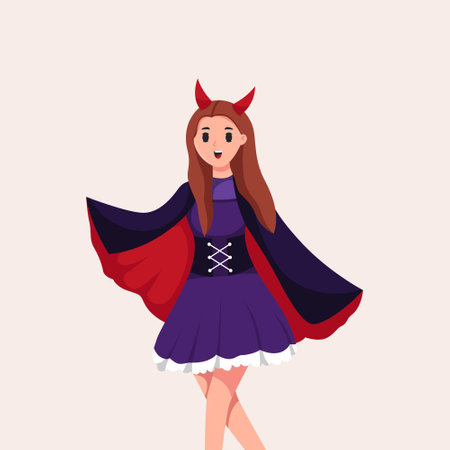 Witch Girl Halloween Character Illustrationのイラスト素材