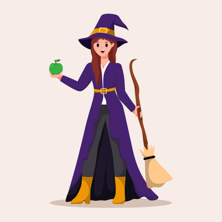 Witch Halloween Costume Character Illustrationのイラスト素材