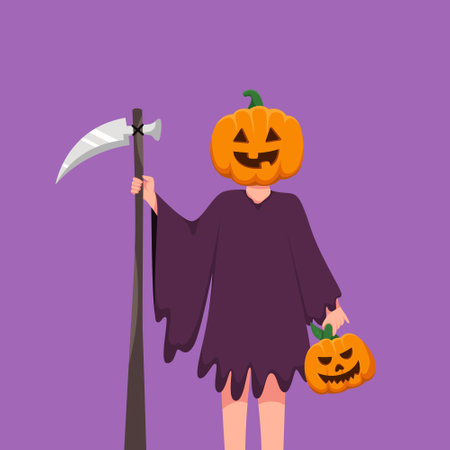 Girl with Halloween Costume Character Illustrationのイラスト素材