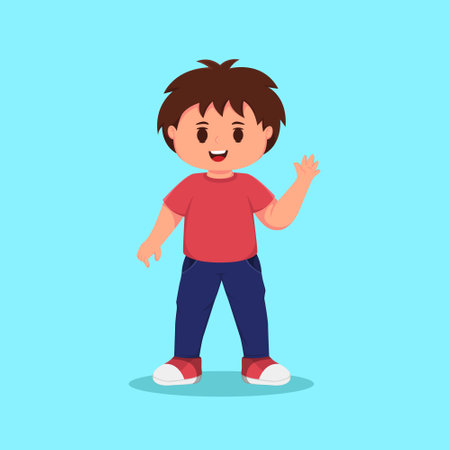 Cute Boy Cartoon Character Illustrationのイラスト素材