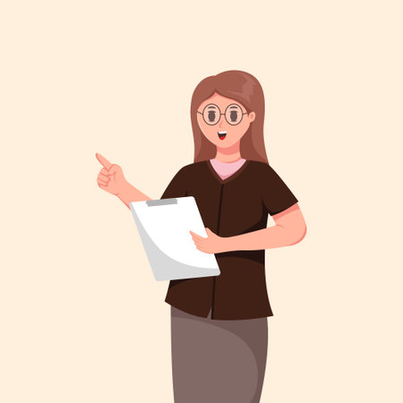 Female Lecturer Character Design Illustrationのイラスト素材