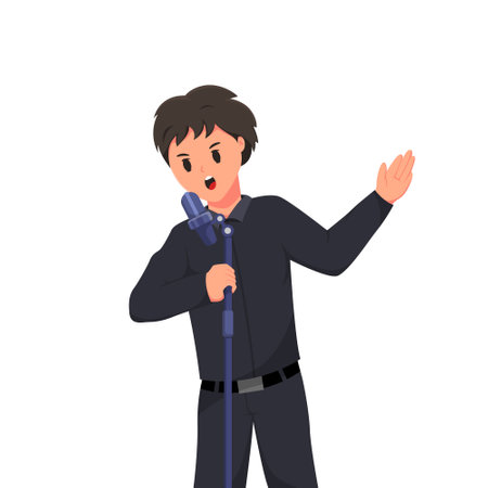 Musician Man Character Design Illustrationのイラスト素材