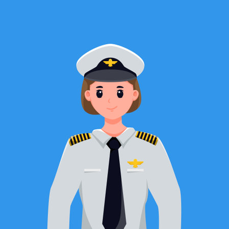 Pilot Profession Character Design Illustrationのイラスト素材