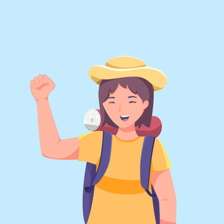 Beauty Tourist Character Design Illustrationのイラスト素材