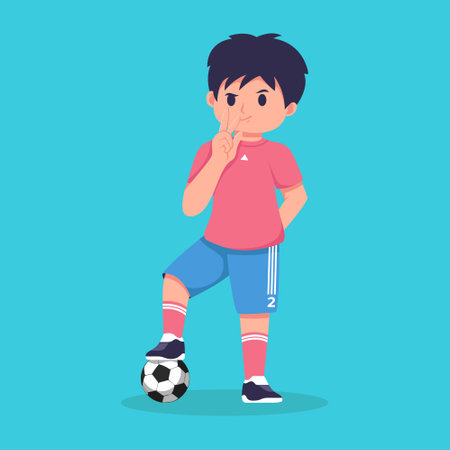 Soccer Player Boy Character Illustrationのイラスト素材