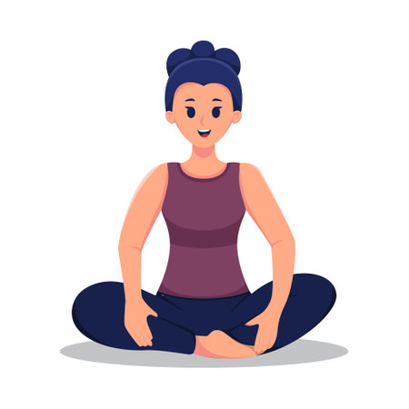 Organic People Meditating Character Illustrationのイラスト素材