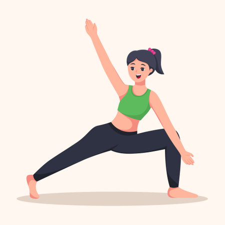Female Yoga Exercise Character Illustrationのイラスト素材