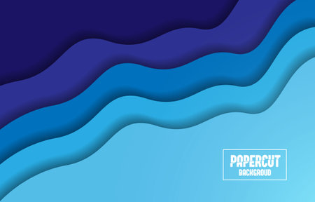 Paper cut blue background designのイラスト素材
