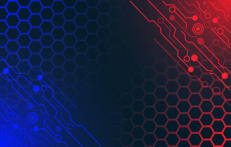Futuristic red and blue background designのイラスト素材