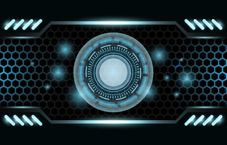 Futuristic blue and black background designのイラスト素材