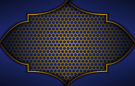 Luxury blue and gold background designのイラスト素材