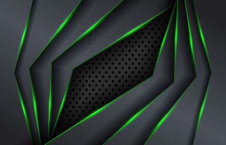 Futuristic green and black background designのイラスト素材