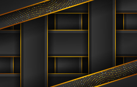Luxury gold and black background designのイラスト素材