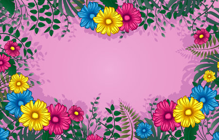 Floral pink background designのイラスト素材