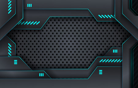Futuristic blue and black background designのイラスト素材