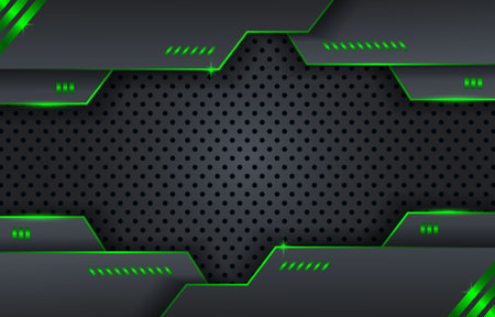 Futuristic green and black background designのイラスト素材