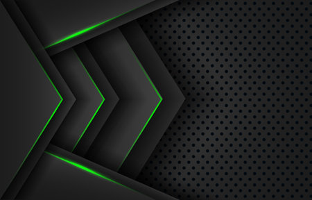 Futuristic green and black background designのイラスト素材