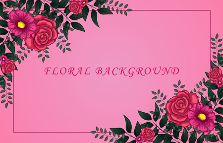 Floral pink background designのイラスト素材