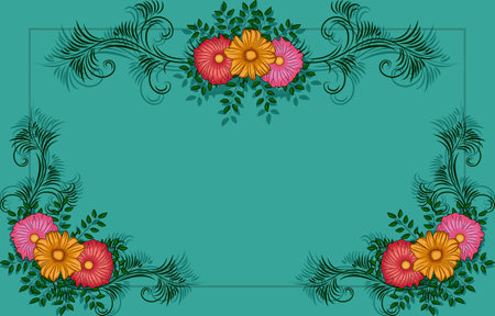 Floral blue background designのイラスト素材