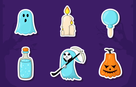 Halloween Sticker Set Collectionのイラスト素材